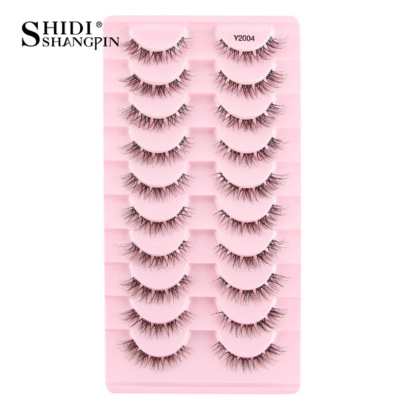 SHIDISHANGPIN 5/10Pairs False Lashes Cat Eye Eyelashes Eyelash Extension 3D Mink Half Lashes Natural Makeup faux Cils maquiagem - Blinksy